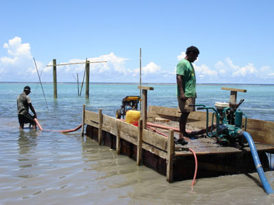 Dredging on Barge