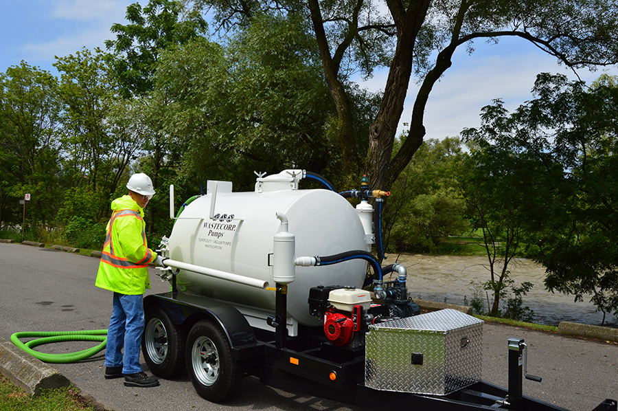 Grease trap waste vacuum pump