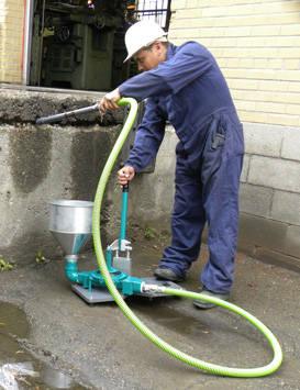Grout Pump In Use