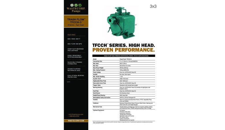 TFCCH-3 High Head Fact Sheet